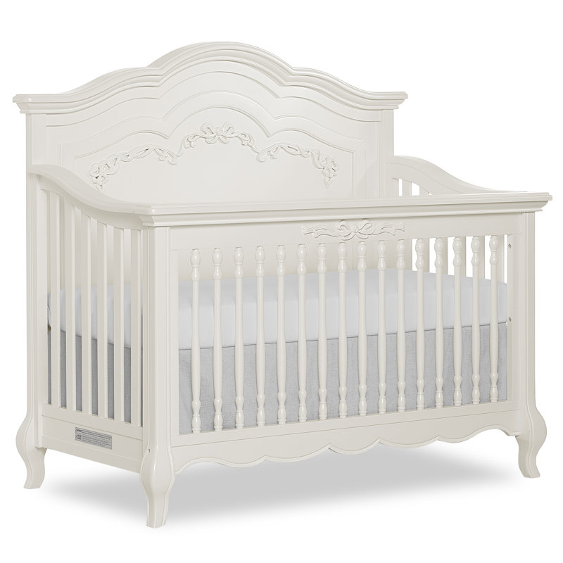 Aurora Greenguard Gold Certified 4 -in-1 Convertible Crib, Ivory Lace