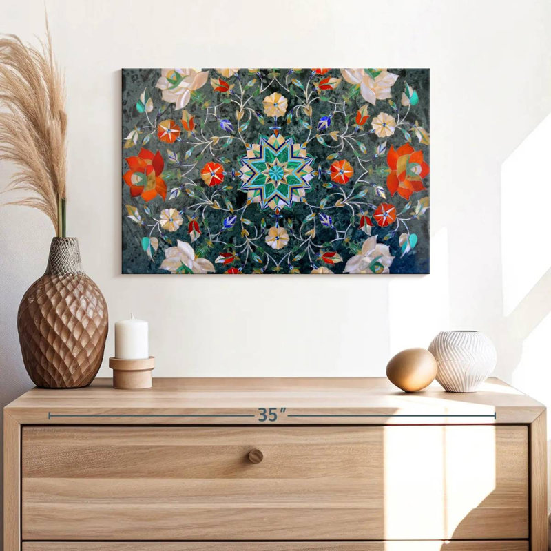 Fleur mosaïque Kerner, H 16 po x l 24 po