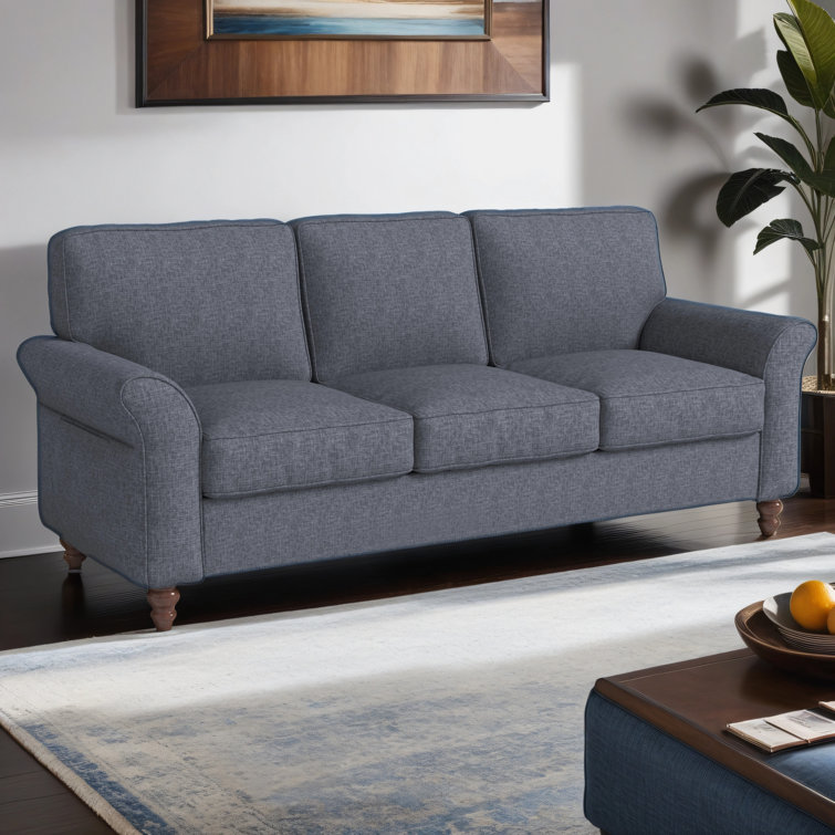 Gertrut 77'' Sofa Elegant Plush Chenille Upholstered, Spacious 3 Seat Design Easy Maintenance