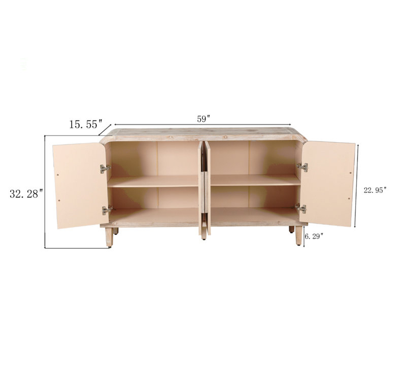 Buffet 59 po 59 po Farmhouse, Blanc antique