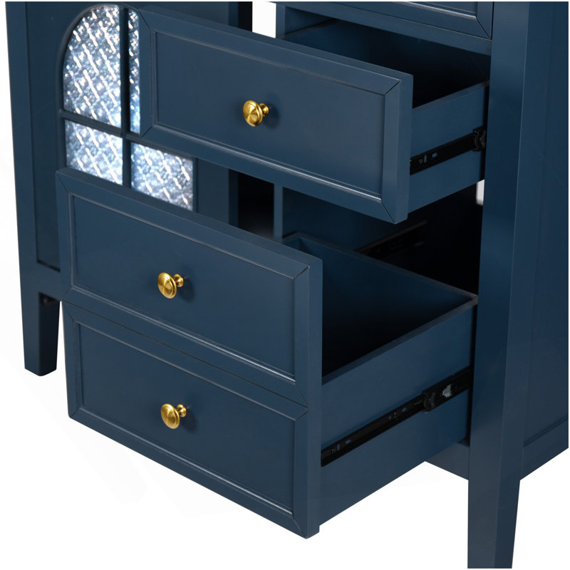 Armoire de salle de bain 35,6 ", seulement armoire, bleu, Bleu