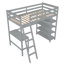 Lit mezzanine avec bureau, échelle, tablettes-104571526