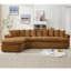 Grand canapé modulaire Boneless, design incurvé élégant, mousse à haute résilience, dix coussins de dossier, canapé gauche en forme de L, aucun assemblage requis (tissu doux)-114197230