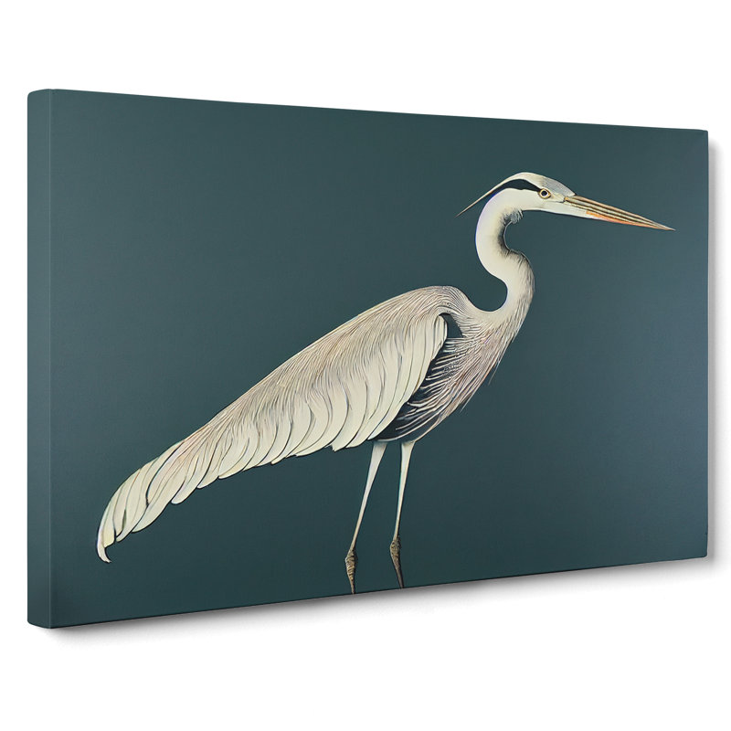 Divine Heron Bird - Wrapped Canvas, 35cm H x 50cm W x 3cm D