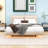 Queen Size Upholstered Platform Bed with Motion Sensor Lighting and Built-In Charging Station-1681848689