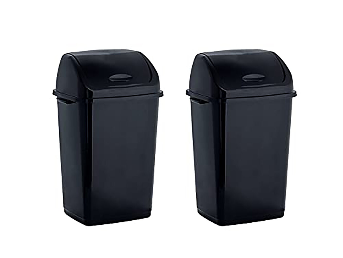 Sterilite 13 Gallon Trash Can, Plastic Swing Top Kitchen Trash Can, Black 