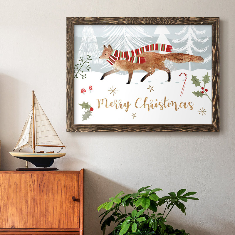 Woodland Christmas Collection, peinture sur toile encadrée, Noyer, H 28 po x l 42 po x P 1,5 po