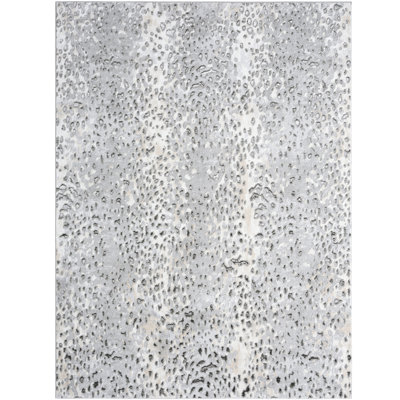 Tapis gris à imprimé animalier Laura