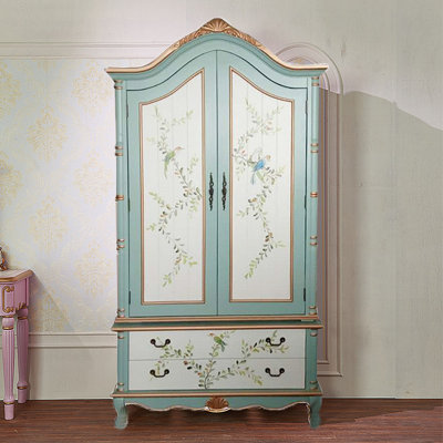 American Painted Two Door Armoire Storage Cabinet