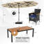 Ensemble de 11 chaises de patio en osier avec parasol double face et 8 chaises empilables-240306076-240306077