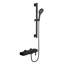 Ensemble de robinet de baignoire 2 fonctions avec douche à main 3 modes, noir mat, valve en céramique certifiée CUPC, bec cascade, barre coulissante réglable en hauteur, tuyau de 1,5 m-125033860