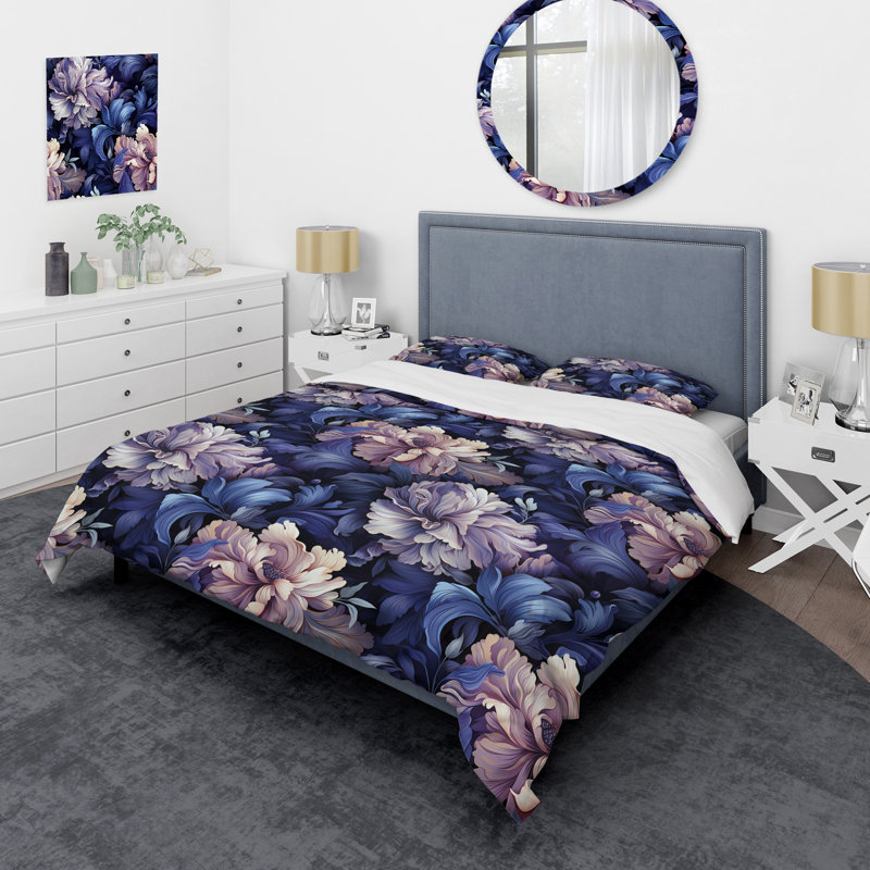 Ensemble de housse de couette Peony, Housse de couette pour très grand lit et 2 très