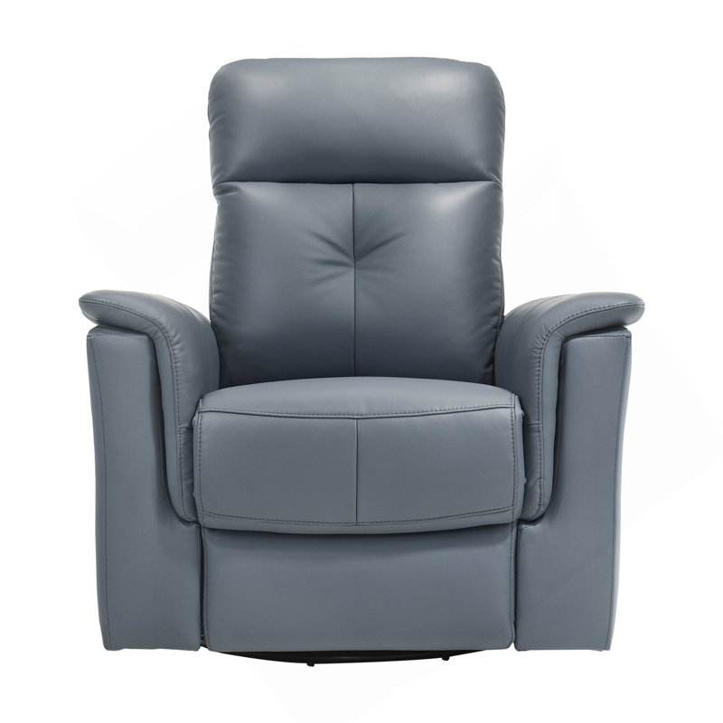Fauteuil inclinable en cuir bleu gris et gris