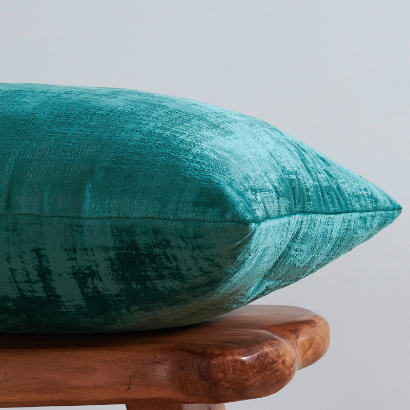 Textured Velvet Textured Rectangular Pillow Cover, Agate Green