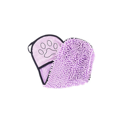 Chenille Pet Bath Towel, 27.56x10.63 inches, Purple
