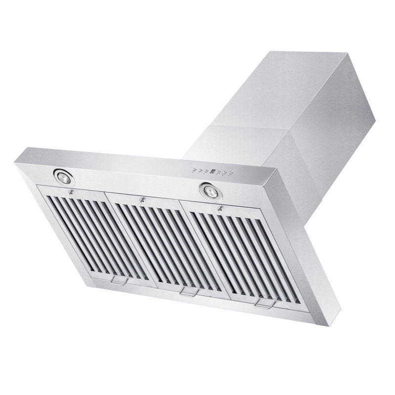 42" KE 400 CFM Convertible Wall Mount Range Hood in Brushed Stainless Steel