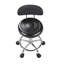 Tabouret pivotant rond en cuir noir Pu-1889103777