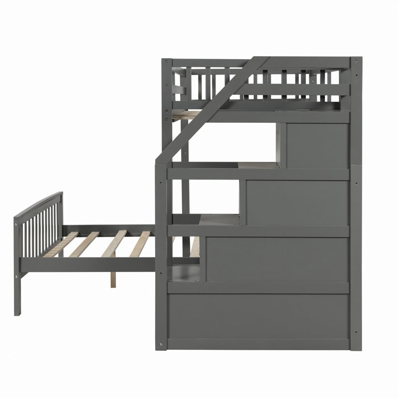 Lit mezzanine avec escalier, Gris