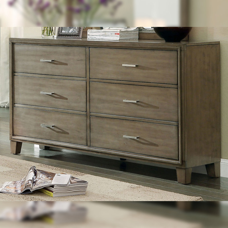 Commode double 6 tiroirs DiPippo, Gris