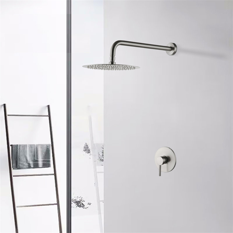 Wall Mounted Shower Faucet(Valve Included), Brushed Nickel