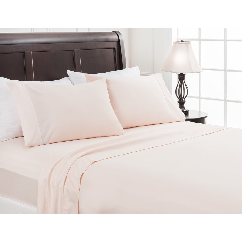 Ultra Soft Microfiber Percale Sheet Set, Pink, Queen Sheet Set + 1 Fitted Sheet + 2 Pillowcases