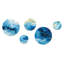 Blue Tidal Ripple Symphony - ensemble de 5 collages abstraits ronds