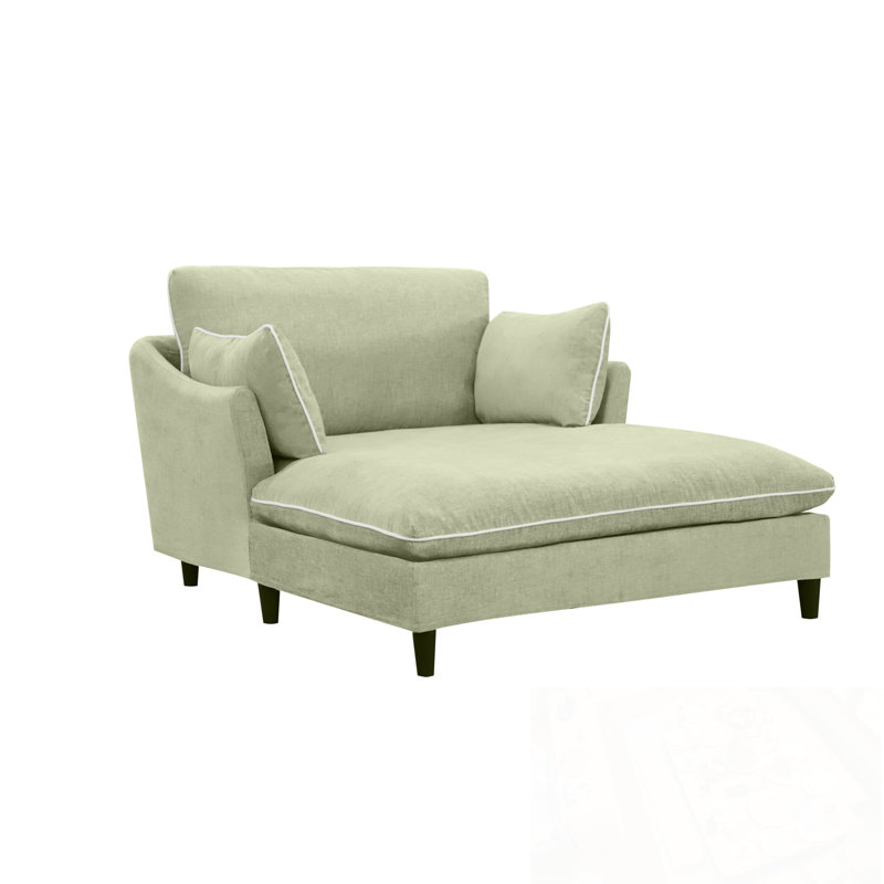 Chaise longue avec coussins et pieds robustes, Vert