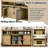 U-STYLE 59.3'' Farmhouse Sideboard Buffet With Sliding Barn Door & Mesh Panels, Open Storage For Living Room, Hallway, Balcony, Kitchen & Office-1541428387