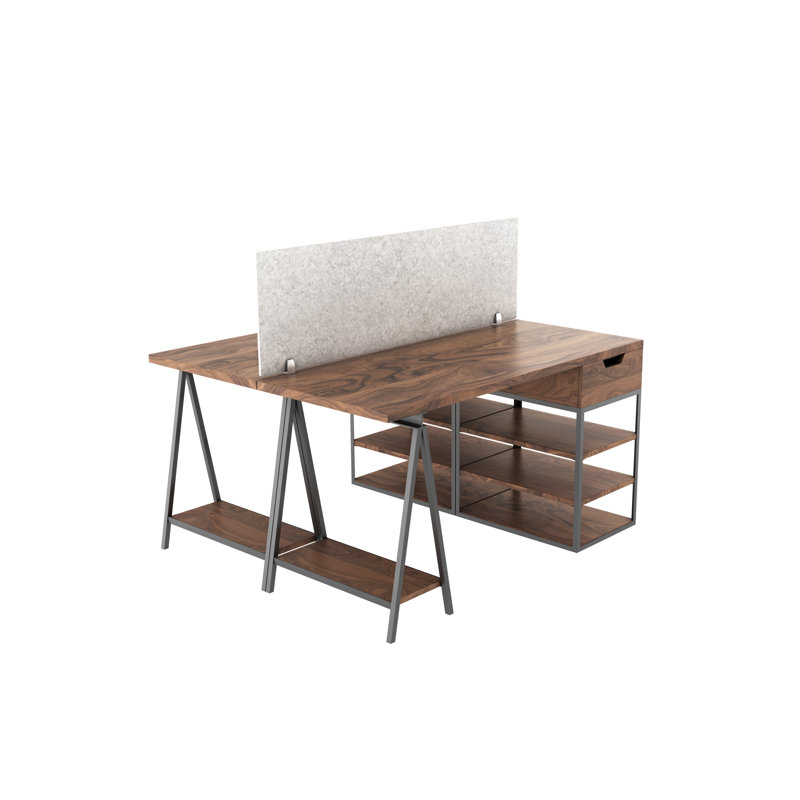 Panneau d'intimité de bureau acoustique monté, Pierre, H 12 po x L 72 po