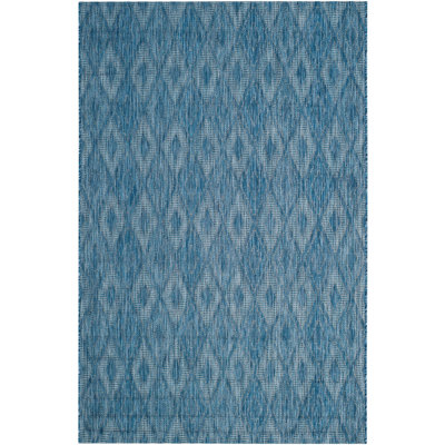 Colon Hooked Navy Indoor/Outdoor Rug