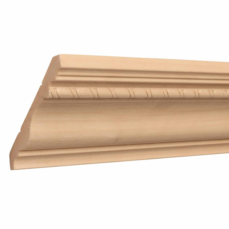 Unfinished White Hardwood Rope Crown Moulding 8-ft