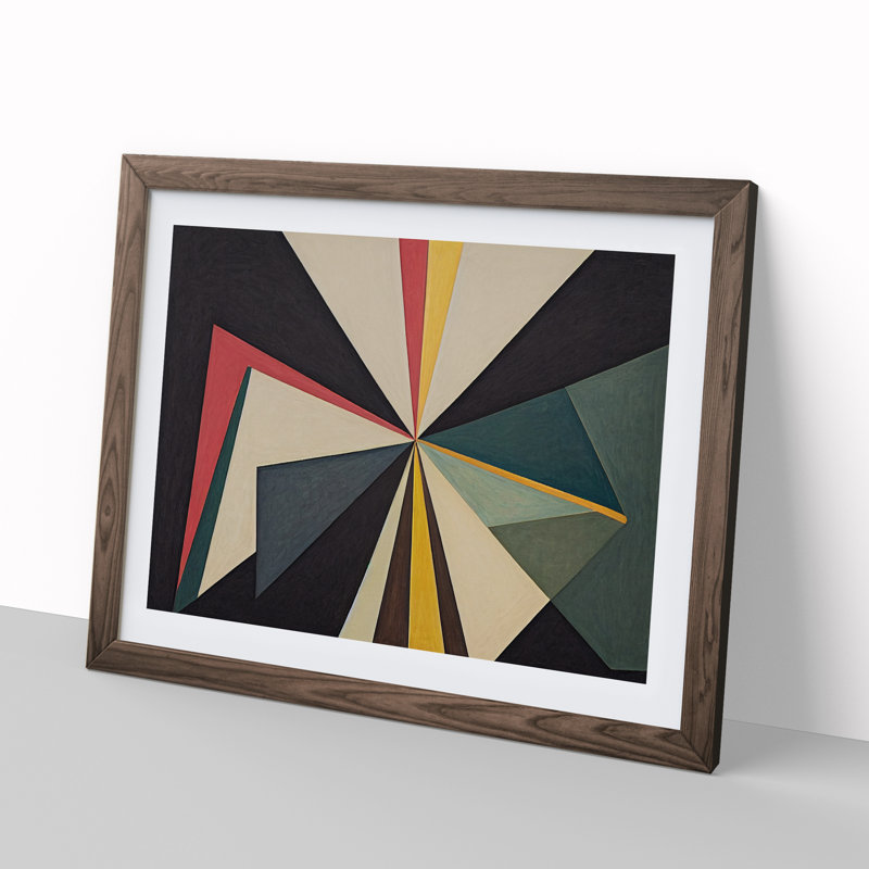 Contemporary Modern Abstract - Framed Print, 34cm H x 46cm W x 2cm D, Walnut