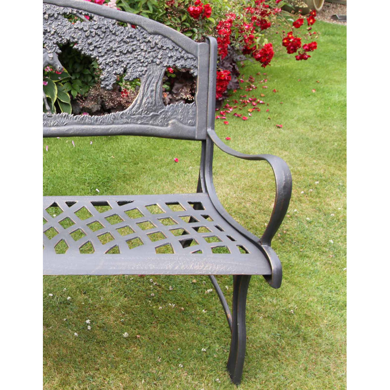 100% Cast Iron Bench with Countryside Theme