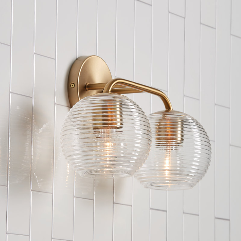2 - Light Dimmable Vanity Light, Matte Brass
