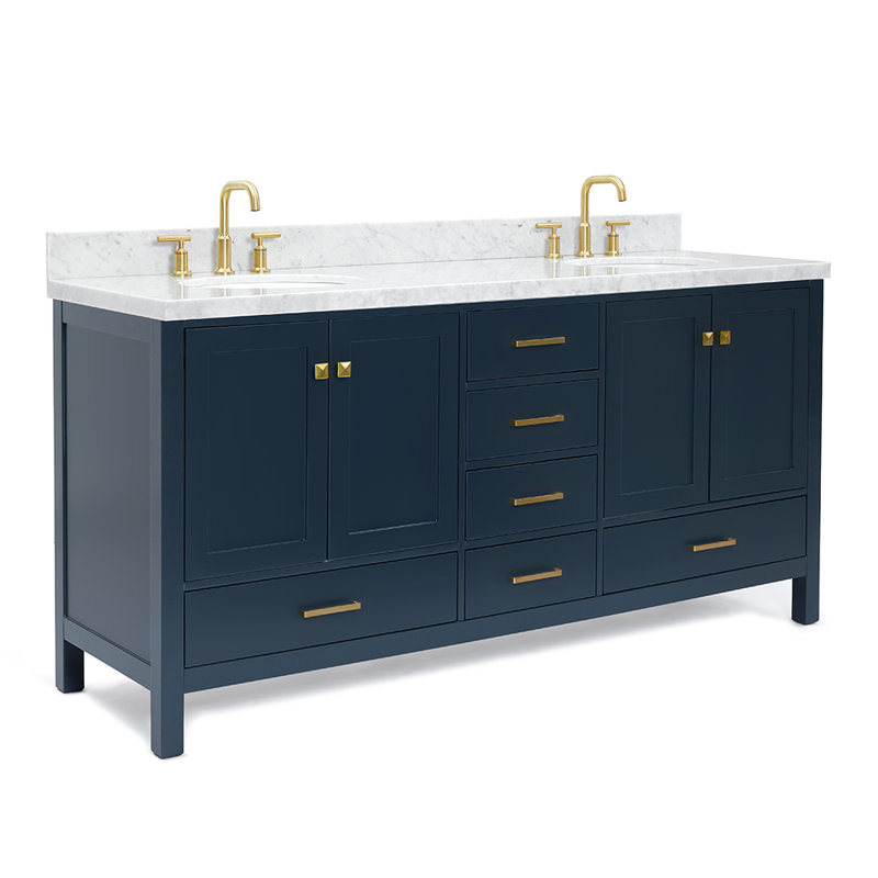 Ensemble de meuble-lavabo double 73 po Cambridge, Bleu minuit