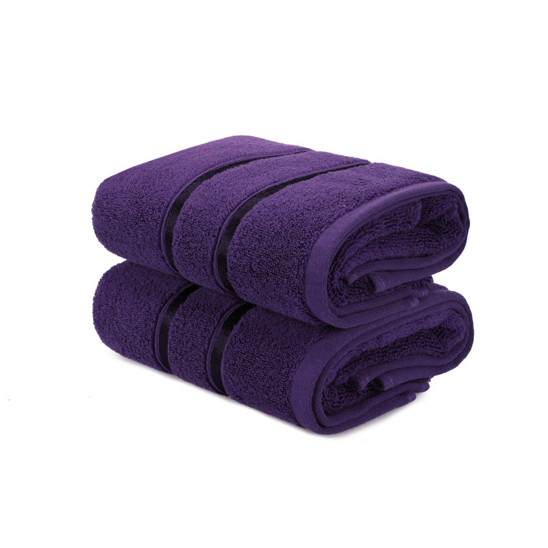 Ensemble de serviettes essuie-mains 100% coton 2 pièces, Mauve