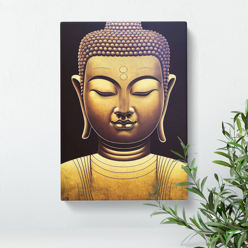 Golden Buddha No.3 - Wrapped Canvas, 76cm H x 50cm W x 3cm D