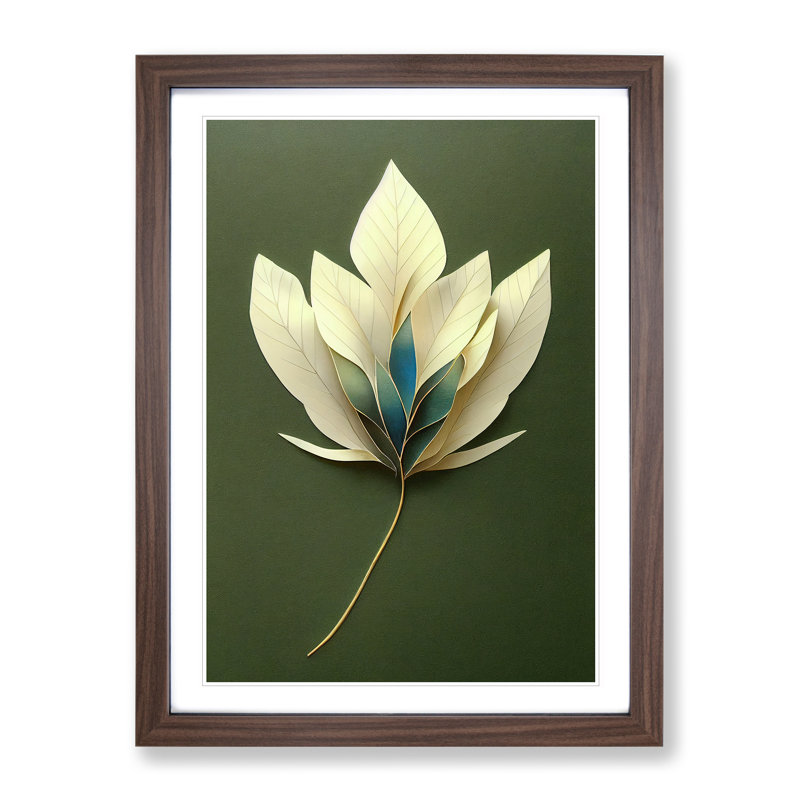 Lovable Leaf - Framed Print, 64cm H x 46cm W x 2cm D, Walnut