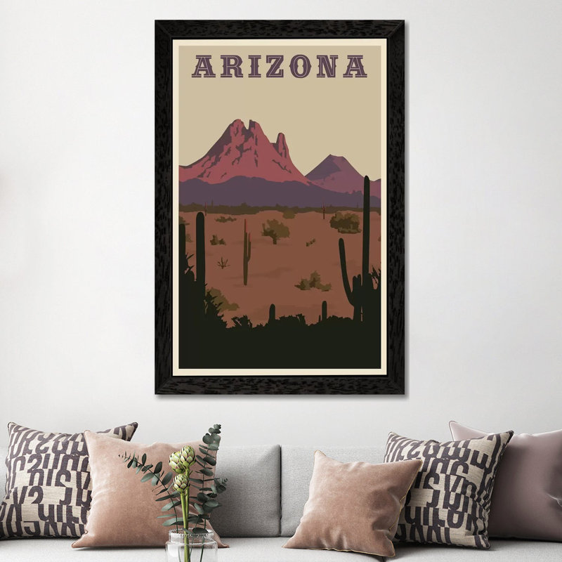Arizona - Print on Canvas, 152.5 cm H x 101.5 cm W, Black Framed