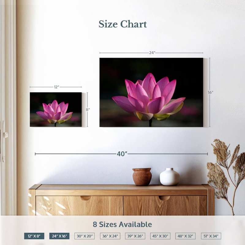 Harnek précieuse fleur de lotus rose, H 16 po x l 24 po