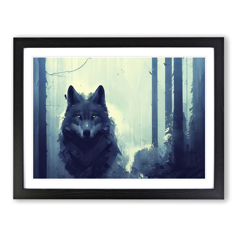 Wolf Art Painting Vol.3 - Framed Print, Black, 46cm H x 64cm W x 2cm D