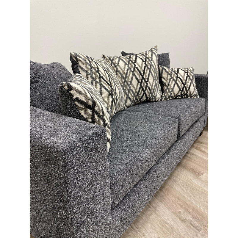 Canapé et causeuse Kynzley, Polyester 100 % gris foncé