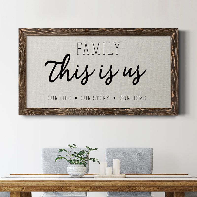 Our Life Our Story Our Home - Peinture sur toile encadrée, Noyer