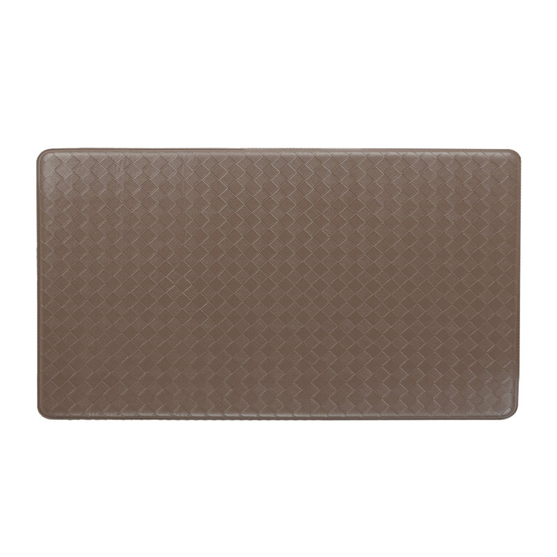 Mocha Basketweave Anti-Fatigue Kitchen Mat 17.5" x 48"