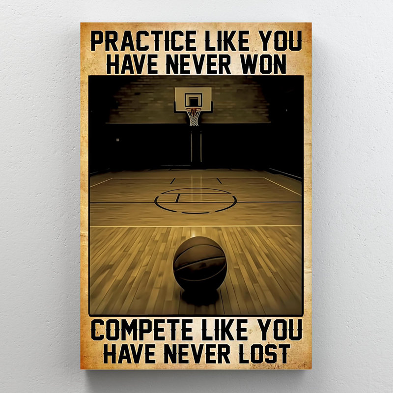 «Basketball Have Never Lost» - 1 pièce Rectangle Gra Basketball Have Never Lost - 1 pièce Rectangle, impression sur toile tendue