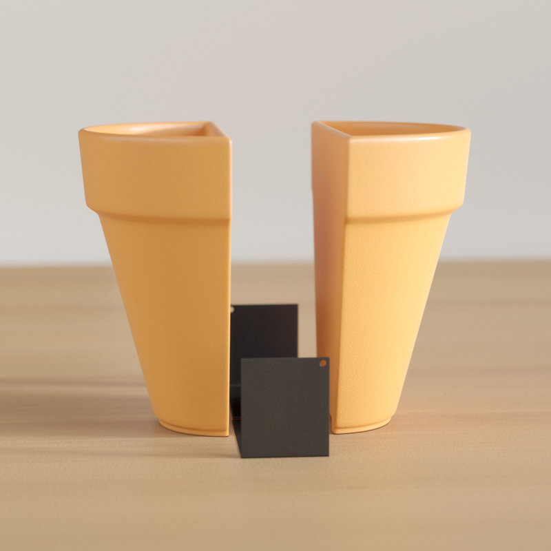 Natural Modern Plastic Non-Skid Bookends