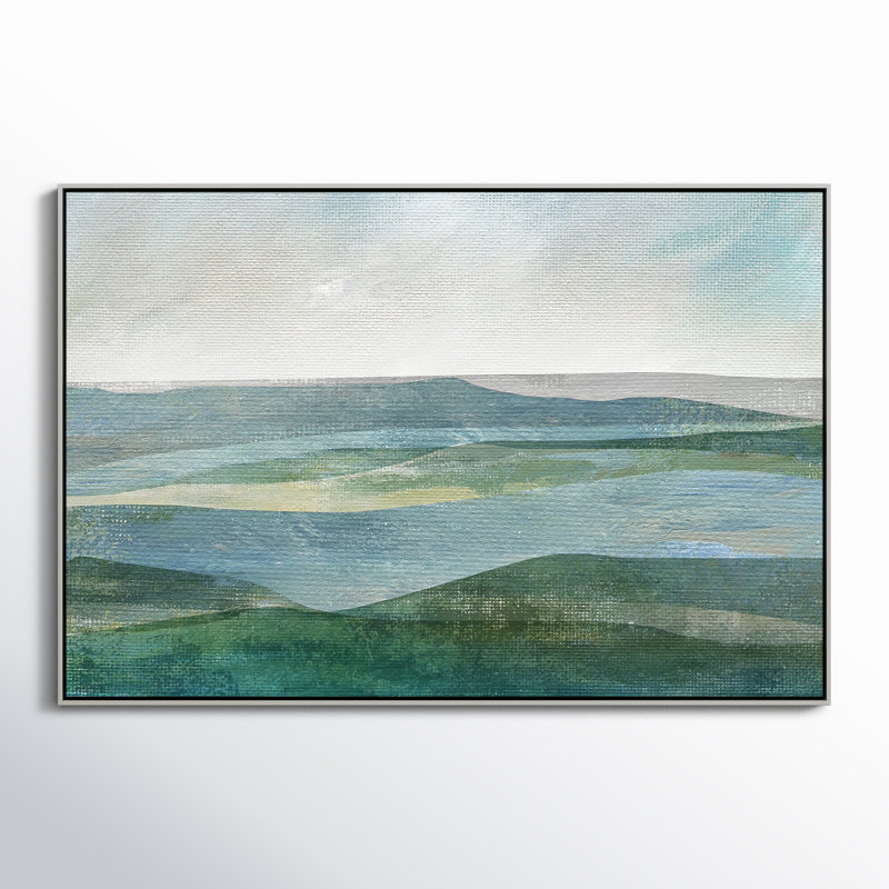 «River Valley» par Nan - reproduction d'art, Toile avec cadre argenté, H 41,5 po x l 61,5 po x P 2 po