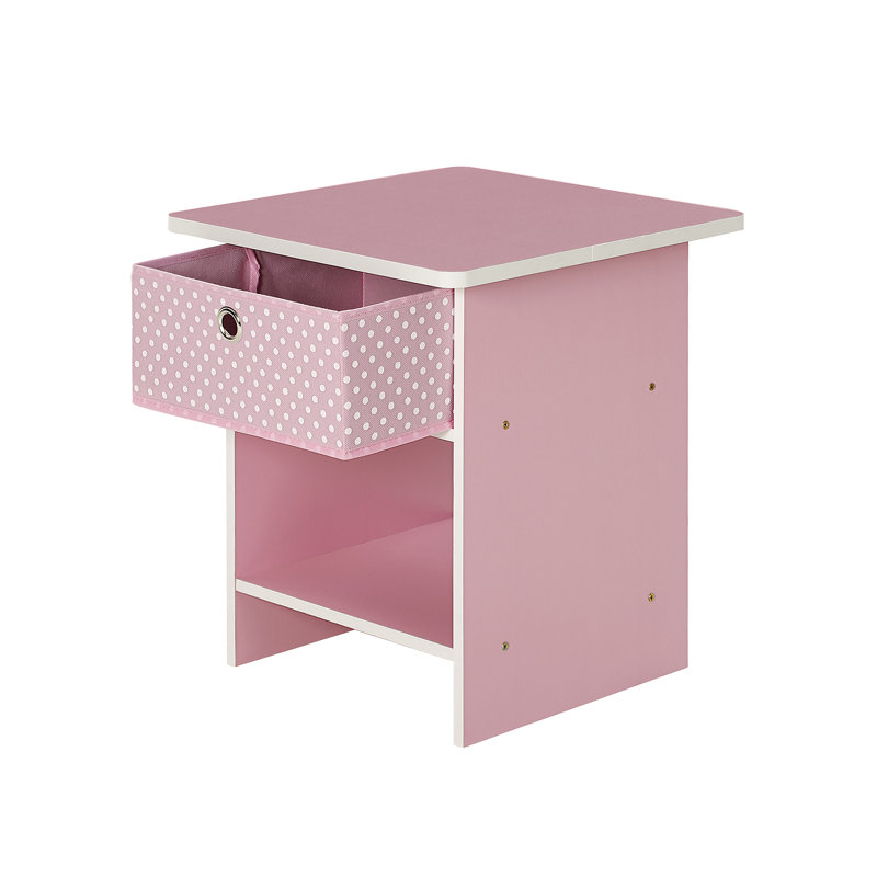 Brigette Sled End Table, Pink/Light Pink