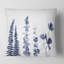 Carré, bleu marine Eucalyptus I - Coussin décoratif à imprimé traditionnel-60159228
