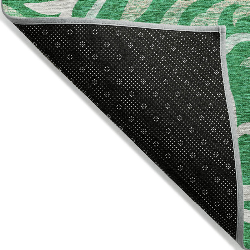 Tapis lavable intérieur / extérieur floral ivoire 10 pi x 14 pi